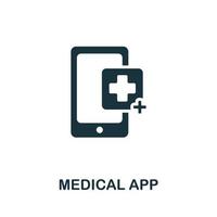 ícone do aplicativo médico. ilustração simples da coleção de equipamentos médicos. ícone de aplicativo médico criativo para web design, modelos, infográficos e muito mais vetor