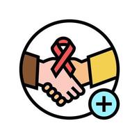 ilustração em vetor de ícone de cor de programa de dermato-oncologia de suporte