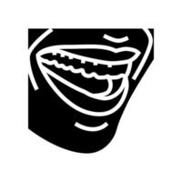 boca com ilustração vetorial de ícone de glifo de dentes e lábios vetor