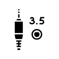 ilustração em vetor ícone mini jack 3,5 glifos