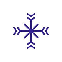 vetor de ícone de floco de neve. ilustração de símbolo de contorno isolado