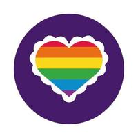 coração com estilo de bloco de bandeira do orgulho gay vetor