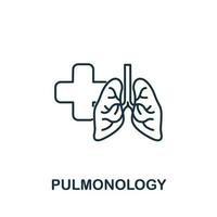 ícone de pneumologia da coleção médica. símbolo de pneumologia de elemento de linha simples para modelos, web design e infográficos vetor