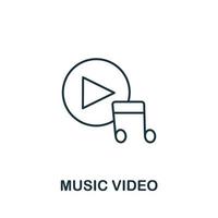 ícone de videoclipe da coleção de músicas. ícone de videoclipe de linha simples para modelos, web design e infográficos vetor