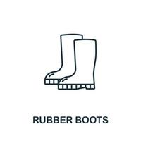 ícone de botas de borracha da coleção de jardim. ícone de botas de borracha de linha simples para modelos, web design e infográficos vetor
