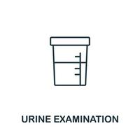ícone de exame de urina da coleção de verificação de saúde. ícone de exame de urina de linha simples para modelos, web design e infográficos vetor