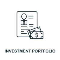 ícone de portfólio de investimentos da coleção de negócios globais. ícone de portfólio de investimento de linha simples para modelos, web design e infográficos vetor