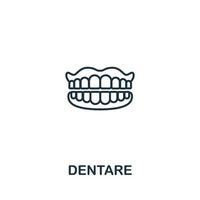 ícone dentare da coleção de cuidados com idosos. símbolo dentare de elemento de linha simples para modelos, web design e infográficos vetor
