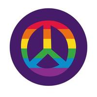 símbolo da paz com estilo de bloco da bandeira do orgulho gay vetor
