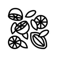 ilustração em vetor ícone de linha de limão de composição