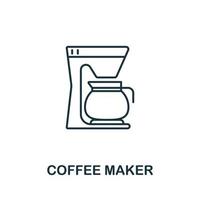 ícone de cafeteira da coleção doméstica. ícone de cafeteira de linha simples para modelos, web design e infográficos vetor