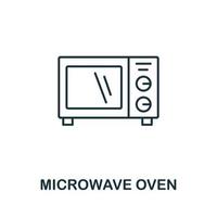 ícone de forno de microondas da coleção doméstica. ícone de forno de microondas de linha simples para modelos, web design e infográficos vetor