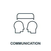 ícone de comunicação da coleção de habilidades para a vida. ícone de comunicação de linha simples para modelos, web design e infográficos vetor