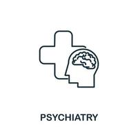 ícone da psiquiatria. símbolo de psiquiatria de elemento de linha simples para modelos, web design e infográficos vetor