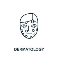 ícone de dermatologia da coleção médica. símbolo de dermatologia de elemento de linha simples para modelos, web design e infográficos vetor