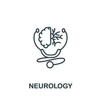 ícone de neurologia da coleção médica. símbolo de neurologia de elemento de linha simples para modelos, web design e infográficos vetor