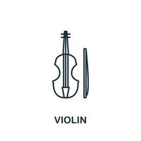 ícone de violino da coleção de música. ícone de violino de linha simples para modelos, web design e infográficos vetor