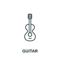 ícone de guitarra da coleção de músicas. ícone de guitarra de linha simples para modelos, web design e infográficos vetor