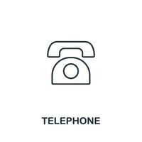 ícone de telefone da coleção de ferramentas de escritório. ícone de telefone de linha simples para modelos, web design e infográficos vetor