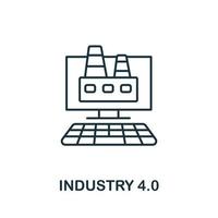 ícone da indústria 4.0 da coleção iot. ícone da indústria 4.0 de linha simples para modelos, web design e infográficos vetor