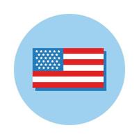 ilustração em vetor estilo bloco bandeira dos EUA