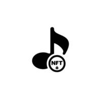 vetor de ícone plano simples de música nft