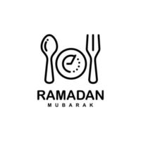 Ilustração em vetor simples logotipo plano em jejum do Ramadã. vetor de logotipo em jejum