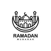 ilustração em vetor logotipo plana simples do Ramadã. logotipo do ramadã. logotipo da mesquita