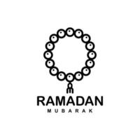 logotipo do ramadã. contas de oração islâmicas ilustração em vetor logotipo plano simples. logotipo de contas de oração