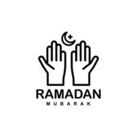logotipo do ramadã. ilustração em vetor ícone plano simples de oração islâmica