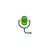 design de logotipo de modelo de logotipo de microfone de podcast vetor