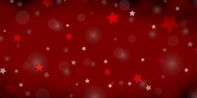 fundo vector vermelho escuro com círculos, estrelas.