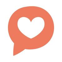 balão de fala com coração nas redes sociais vetor