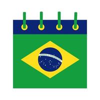 ícone de estilo simples do calendário da bandeira do brasil vetor