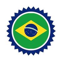 ícone de estilo simples de carimbo do selo da bandeira do brasil vetor