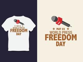 design de camiseta de tipografia do dia mundial da liberdade de imprensa com vetor