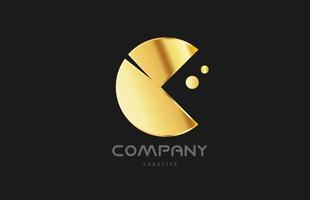 design de ícone do logotipo da letra do alfabeto geométrico dourado dourado c. modelo criativo para negócios e empresa e na cor amarela vetor