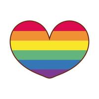 coração com listras de orgulho gay vetor