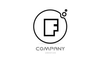 ícone geométrico do logotipo do alfabeto da letra f com círculo e bolhas. modelo criativo para negócios e empresa vetor