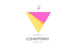 v ícone do logotipo da letra do alfabeto geométrico rosa amarelo. modelo criativo para negócios e empresa vetor