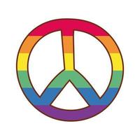 símbolo da paz com as cores do orgulho gay vetor