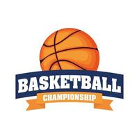 emblema do torneio de basquete com basquete vetor
