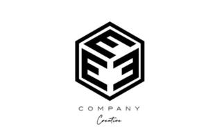 design de ícone de logotipo de letra de cubo e alfabeto de três letras com design de polígono. modelo criativo para empresa e negócios vetor
