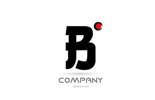 design de ícone de logotipo de letra de alfabeto b preto e branco simples com letras de estilo japonês. modelo criativo para negócios e empresa vetor