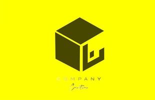 design de ícone do logotipo da letra j do alfabeto preto amarelo. modelo de design de cubo criativo para empresa e negócios vetor