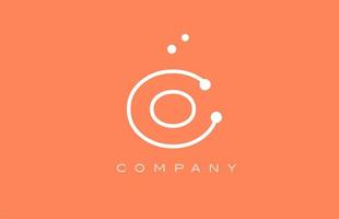 o design de ícone de logotipo de letra de alfabeto de linha de ponto branco laranja. modelo criativo para negócios e empresa vetor