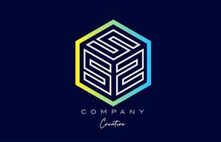projeto do ícone do logotipo da letra do alfabeto do cubo de três letras da linha s com design de polígono. modelo criativo para empresa vetor