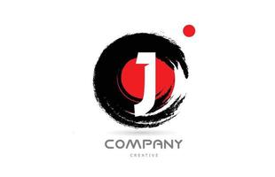 projeto do ícone do logotipo da letra do alfabeto j grunge com letras de estilo japonês. modelo criativo para empresa vetor