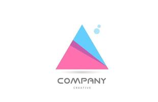 um ícone de logotipo de letra do alfabeto geométrico azul rosa. modelo criativo para empresa e negócios vetor