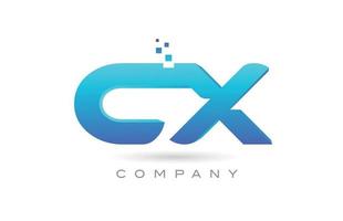 design de combinação de ícones do logotipo da letra do alfabeto cx. modelo criativo para negócios e empresa vetor